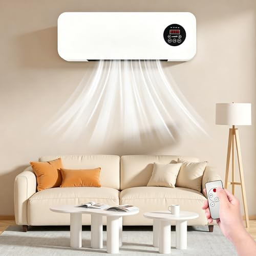 2000 W Condizionatore a Parete Reversibile Spalato, Condizionatore Senza Unità Esterna 60 x 21 x 8,5 cm Riscaldamento e Raffreddamento Compatto, Silenzioso, Installazione Rapida, con Telecomando, per