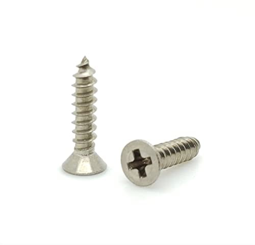 BCP Fasteners 100 Pack #4 x 1/2 Flat Head 304 Stainless Phillips Head Wood Screws (BCP105)