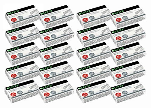 Leitz Power Performance Heftklammern P2 (Nr. 10), Verzinkt, Box mit 1000 Heftklammern (20x, No10)