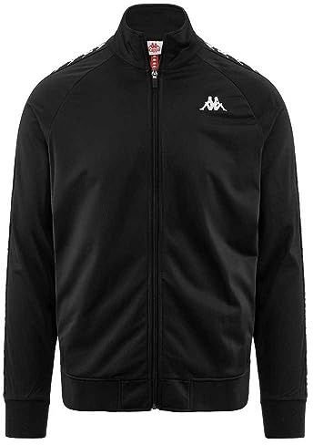 Kappa - Felpa con Zip, Uomo, Nero, Poliestere, Streetwear Sportivo. 222 Banda Anniston Slim, Taglia: XL