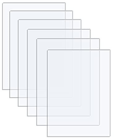 Langaelex 6 Pieces Clear Acrylic Perspex Sheets 13 x 18 cm, 1 mm Transparent Plexiglass Sheets for Picture Frame Glass Replacement, Projects Display, Painting (5x7 Inch)
