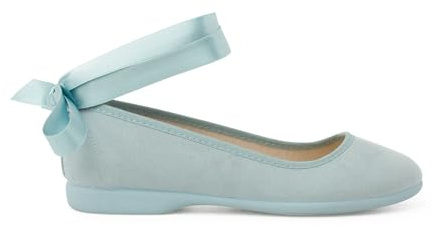Pisamonas Bailarina Cintas Raso Cierre Pulsera Talla 38 Color Azul Pastel