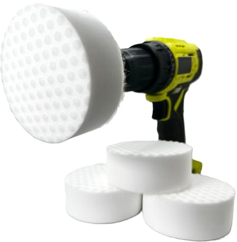 11.4 cm großer magischer Schwamm-Radiergummi, 6-teiliges Set mit Bohraufsatz, 25 % dicker, ultra-langlebiger Melamin-Reinigungsradierer-Pads für Badezimmer, Sockelleisten, Buntstiftmarker und mehr