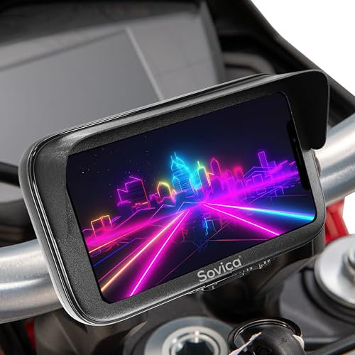 Porta cellulare moto impermeabile con caricatore Ricarica rapida 2.1A sistema unico di connessione rapida custodia con visiera antiriflesso compatibile con smartphone con schermo da 4 a 7,6