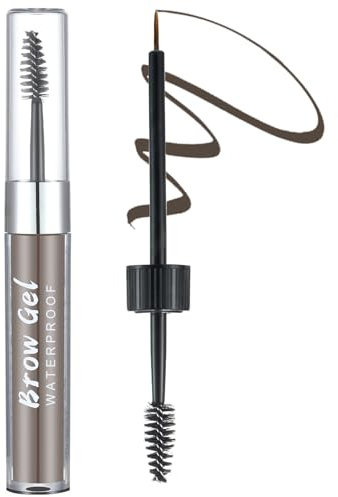 Augenbrauen Gel, Wasserfest Augenbrauen Farben Gel Eyebrow Tinting, hält bis zu 24 Stunden, wischfest, schweißbeständig, natürlich, getönter Brauenstift mit Pinsel, Dunkelbraun