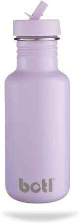 onegreenbottle BOTL Tough Canteen Water Bottle, Stainless Steel Water Bottle, Non-Insulated, Single-Skinned Eco Bottle, 500ml (Haze Lilac)
