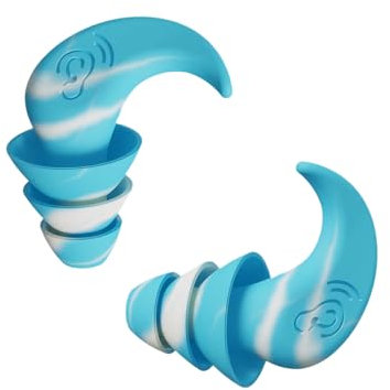 SUIOPPYUW 2pieces Noise Reduction Silicone Ear Protector for Better Sleep Multiple Color Choices Rubber Earplugs Anti-Noise, Blue