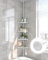 Sempicad Duschablage ohne Bohren, Teleskop Duschregal 137-317CM, Badregal Stehend Eckregal mit 4 Körben Teleskopregal Rostfrei Shower Shelf für Badewanne und Badezimmer Weiß
