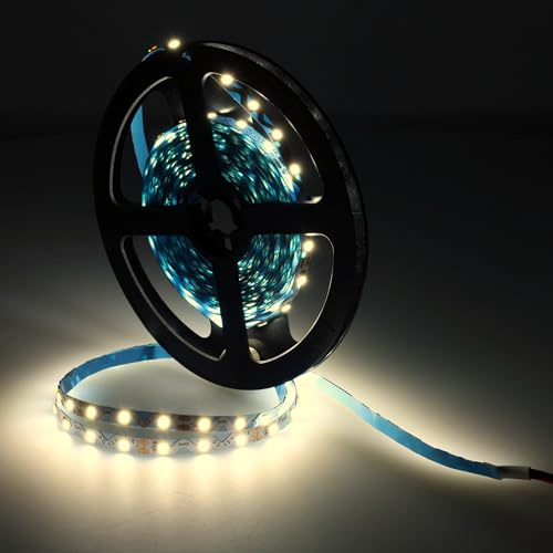 Jandei – Tira Led Zig Zag para Interiores 12V 7W SMD2835 360 Leds. Base Adhesiva, Corte cada 4cm, Ancho 6mm. Ideal para Rótulos, Carteles, Letras Luminosas – 5 Metros (Luz Natural 4200k)