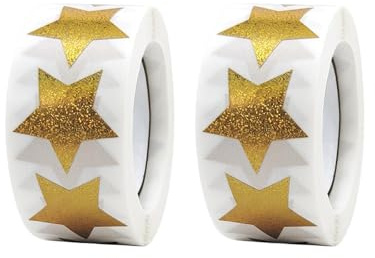 1000 autocollants étoiles à paillettes, autocollants étoiles glitter, 2,5 cm autocollants de récompense pour enfants, autocollants de Noël auto-adhésifs, pour cartes de vœux, cadeaux, bricolage (COLOR