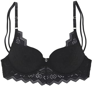 s.Oliver push-up bh med spets i svart, svart, 85A