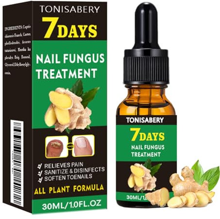 Ginger Nail Treatment Nail Support Nail Care - Fungal Nail Treatment, Ginger Nail Growth Serum, 7 Days Nail Fungus Treatment, Ginger Cuticle Care Oil for Nails, Nail Strengthener For Damaged Nails