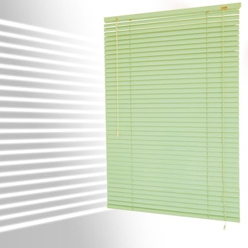 Persianas Venecianas Aluminio, Persianas Venecianas Horizontales Estores Noche Y Di, Opacas/Aislamiento Térmico/Privacidad Cortinas, Lamas De 25mm(Verde)