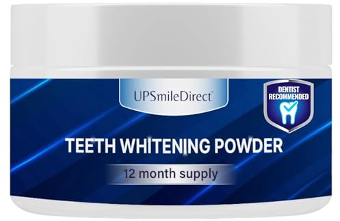 UPSmileDirect Teeth Whitening Powder - 1 Year Supply | Dentist Approved | Enamel-Safe & Sensitivity-Free | Cool Gel Mint Flavour | Removes Years of Stains