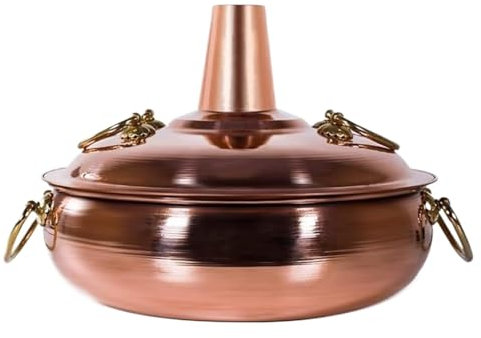 DONGGANSHI Olla de Cobre de Beijing, Olla de Estilo Chino, Olla de carbón para Cocina de inducción, Olla de Cobre para Sopa Espesa, Olla de Gas, Olla de Cobre para Uso doméstico (32 cm)