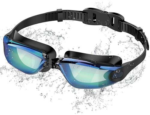 Ambienden Swimming Goggles Adults & Youth - Anti-Fog HD Lens, UV Protection, Waterproof Seal for Training, Beach/Pool - Secure Fit Unisex Goggles Swimming Men & Women-XC-BK