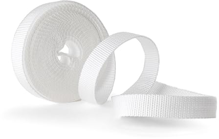 IdeaGenesis - Cinta Persiana 20 MM Ancho x 6 M Blanca Enrollable Recambio Resistente Recogedor Cuerda Carrete Interior Tirantes Correa Duradera Repuesto Universal Facil Montaje (Blanca, Cinta 20mm)
