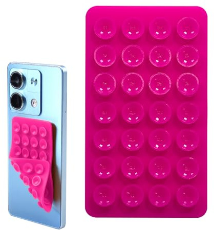 Telefonfodral med sugpropp i silikon – dubbelsidig telefonhållare med starkt grepp | kompakt smartphone-fäste med ultrablibbig för händer – selfies, videosamtal, bilinstrumentbräda och