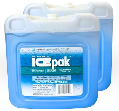 Cryopak ICEpak – Bloc Réfrigérant Rigide Réutilisable pour Glacières et Sacs Isothermes, sans BPA, Non Toxique, Compatible Congélateur