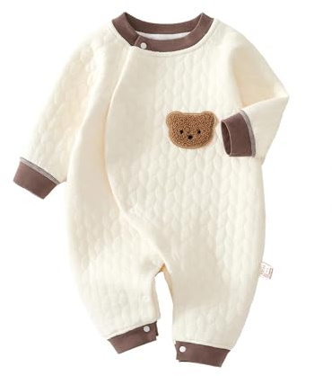 TootyTots Nyfödda unisex sparkdräkt, långärmad overall 100 % bomull mjuk och bekväm, för utomhuskläder och sovkläder, lämplig för alla årstider