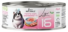 Il mio naturale, tonno con gamberetti in brodo di cottura naturale per gatti,cibo umido per gatti, 24 lattine da 85gr