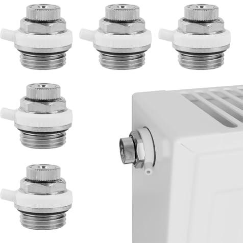 Ventilación automática para radiadores, válvula de purga de aire, válvula de radiador con válvula antirretorno, 2 puertos, rosca de 1/2 pulgadas para sistemas de calefacción