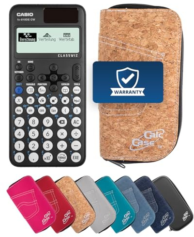 Casio FX-810DE CW Schulrechner + Schutztasche – Wissenschaftlicher Taschenrechner mit Natural Display, ideal für Schule & Studium - Basic Bundle (Kork)