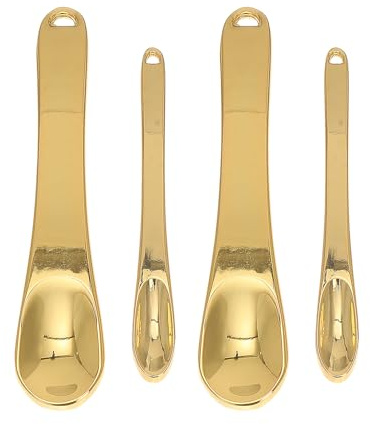 Genérico 4 Cucharas Metálicas para Masaje y Aplicación de Crema de Ojos, Herramientas Cosméticas Compactas para Cuidado Facial y Mascarilla, Paquete de 4 Piezas Pequeñas para