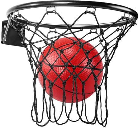 KQFCAZRE Aro de Baloncesto Soporte para Niños Incluye Balón Bomba Estructura de Hierro Adecuado para Juegos Deportivos en Dormitorio Gimnasio Puerta, 39 Cm
