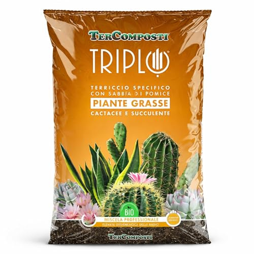 20 Litri Terra per Piante - SPECIFICO - Come Terriccio per Piante Grasse e Cactus - Con Sabbia di Pomice - Substrato Drenante per Succulente e Rinvaso - Uso in Vaso e Giardino, Coltivazione Biologica