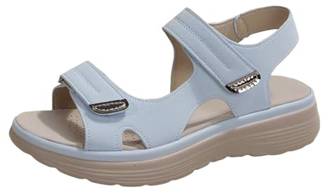 Sandali da donna con zeppa estiva con suola spessa 2026 Hook and Loop Trendy Western Work Office Spring Plus Size Dressy Fashion Ladies Summer 2026 Sexy Womens Y2K, Azzurro, 39.5 EU
