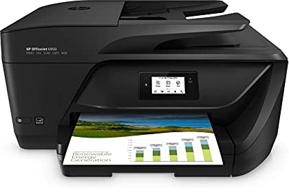 HP OfficeJet 6950 (P4C85A) Stampante Multifunzione a Getto di Inchiostro, Stampa, Scansiona, Fotocopia, Fax, Wifi, A4, HP Smart, 6 Mesi di Instant Ink Inclusi nel Prezzo, Nero