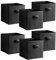 Urban Living Multi Purpose 31cm Cubic Storage Box Collapsible Organiser Storage Cube Basket Bin for Clothes, Toys, Books, DVDs, Bedding, Towels and More... (Black x6)