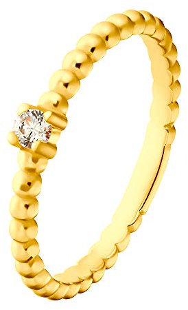 Heideman Ring Damen Elio aus Edelstahl gold farbend matt Damenring für Frauen mit Stein Zirkonia weiss vergoldet