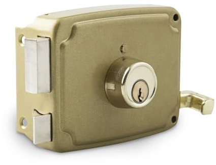 Cerradura sobreponer dorada 120mm.drcha.