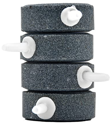 Skyzone Ausströmersteine für Aquarien, 4 cm Ausströmerstein für Aquarien, Sauerstoffsteinscheibe, Blasendiffusor, Blasenlösewerkzeug für Luftpumpen, Aquarien, Eimer, kleine Teiche (4 Stück)