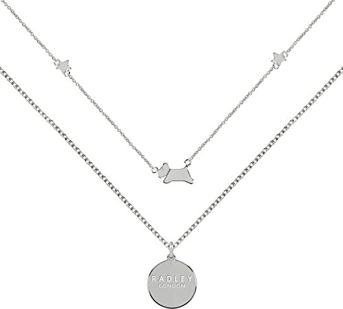 RADLEY Ladies Silver Plated Leaping Dog and Stars Double Chain Necklace RYJ2209S One Size