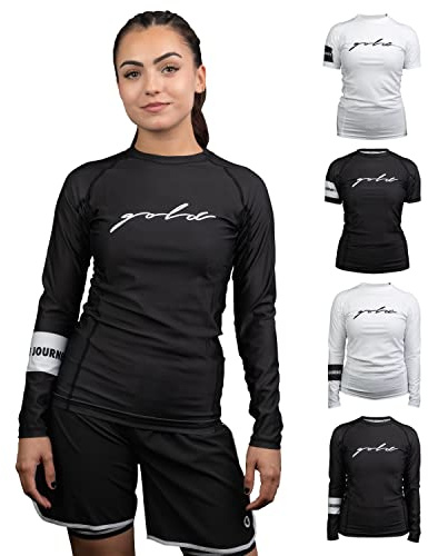 Gold BJJ Foundation Women's Rash Guard - No-Gi and Gi Jiu Jitsu Rashguard for Women (Long Sleeve, Black, XXL)