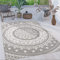 Paco Home Outdoor Teppich wetterfest & robust modernes Mandala & Boho Design pflegeleicht & flachgewebt für Balkon, Terrasse, Garten, Wohnzimmer & Küche Ethno Mandala, Grösse:120x160 cm, Farbe:Grau