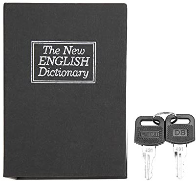 Ejoyous Book Safe Box with Key, Diversion Safe Storage for Cash Coins Jewellery, 4.5 x 3.1 x 1.8in