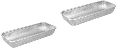 Cabilock 2 Pz cestino portaoggetti in acciaio inox servirsi kitchen sopra il colino del lavandino ciotola per la pulizia del riso filtro frutta cestino da cucina cestello di scarico Maglia