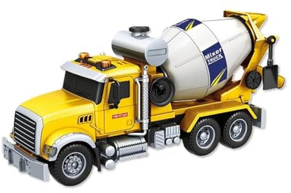 JugaToys - Camión hormigonera de Juguete - vehículo de construcción - para niños y niñas de a Partir de 3 años - con Efecto de luz y Sonido - Pilas Incluidas - Función de rotación - Tamaño 35 cm