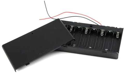 Boîtier de Support de Batterie 12 V avec 8 Piles AA, Boite a Pile Stockage et Alimentation Externe Portable Pratique Résistant Aux Chocs avec Interrupteur Marche/Arrêt