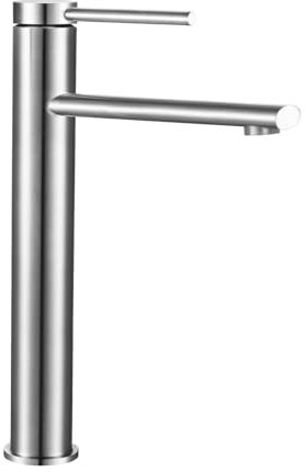 PHASAT Waschtischarmatur Hoch Aufsatzwaschbecken Einhebelmischer Armatur Wasserhahn Bad Gebürstet für Waschbecken PTMP13L