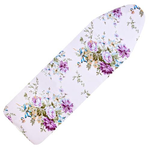 WEESTAAMO Bügelbrettbezug Bügeltischbezug,Bügeln Board Cover und Pad,Extra Dick Klassischer Baumwollbezug Mit Elastischem Gummizug, 54x15,Bügeldecke - Bügelbrett Bezug mit Mesh und Gummiband (Rose)