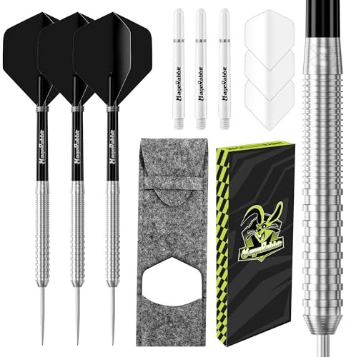 MageRabbit Professionelles Dartpfeil-Set aus 90% Wolfram – 23g Tungsten Steel Tip Darts mit 6 Flights, 6 Schäften & Aufbewahrungstasche – Präzisionsgewichtet für Turniere，ZH05 Series