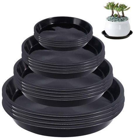 Docache 16 Pezzi piattino per vasi da Fiori in plastica piattino per vasi da Piante Rotondo piattino per vasi da Piante in plastica per Piante da Interno ed Esterno