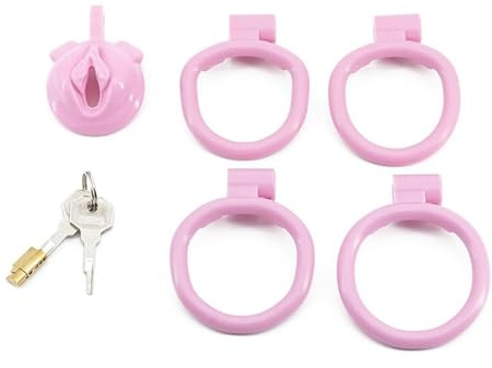 Rosa sport och fitness skyddande bur, uppsättning av 4 utbytbara ringar + 1 par nycklar, bekväm att bära, par gåva