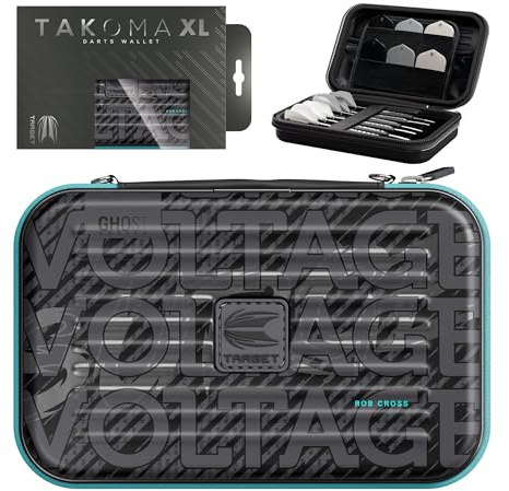 Target Darts Rob Cross Ghost Series XL Takoma Wallet Regular – Dartkoffer schwarz/weiß | Voltage“ Darttasche mit Reißverschluss | professionelles Zubehör | Platz für 6 komplett montierte Darts