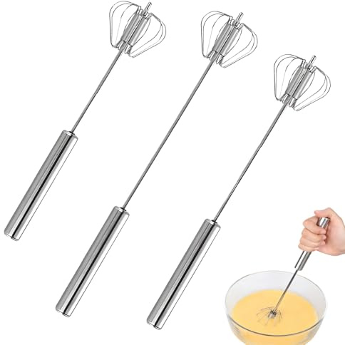 Batidor semiautomático, 3 unidades, acero inoxidable, 10+12+14 pulgadas